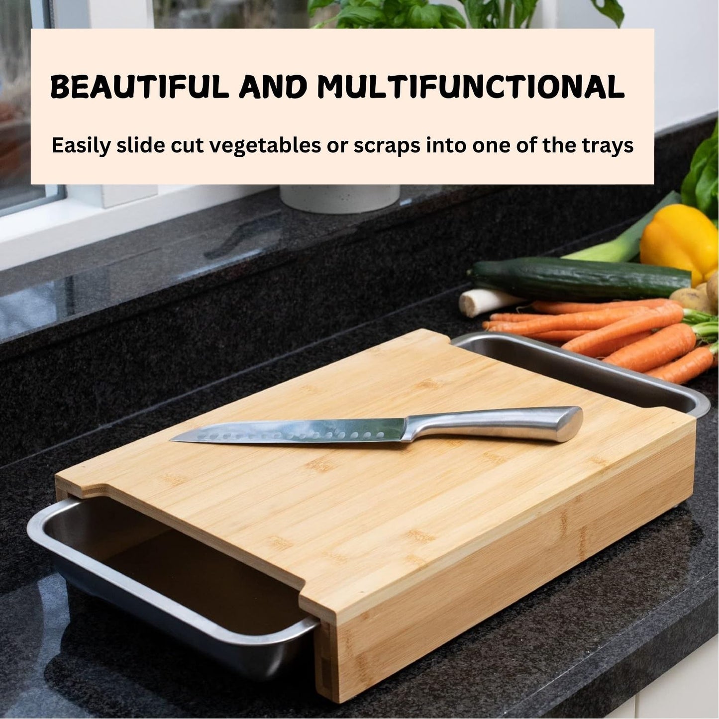 chopping-board-with-with-2-organiser-stainless-steel-trays-containers www.mallsonline.com.au