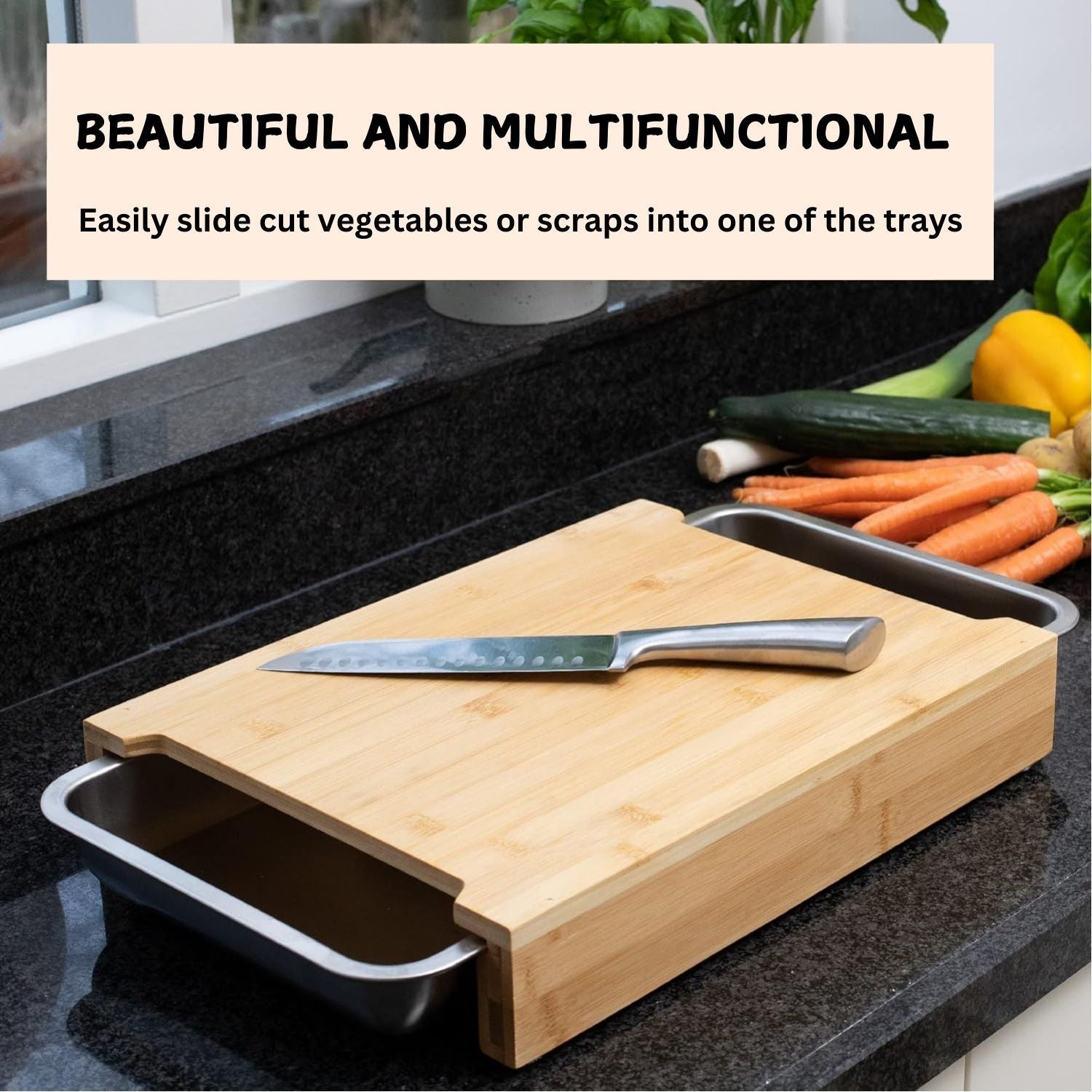chopping-board-with-with-2-organiser-stainless-steel-trays-containers www.mallsonline.com.au