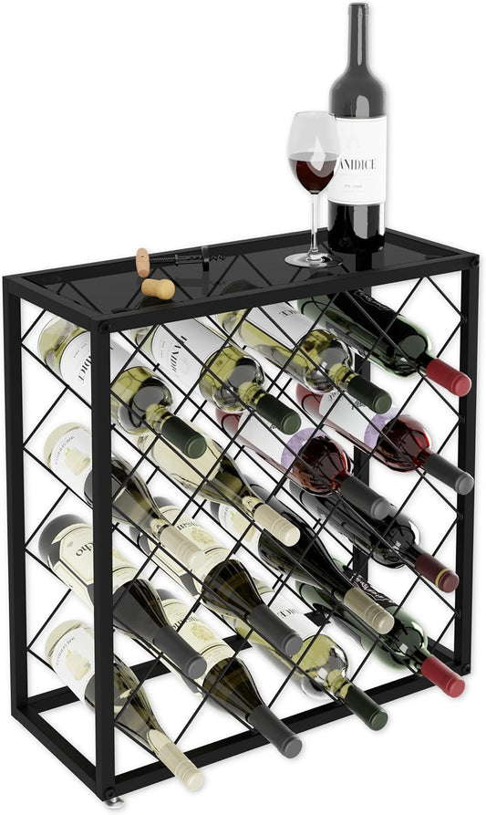 freestanding-metal-wine-rack-for-25-bottles www.mallsonline.com.au