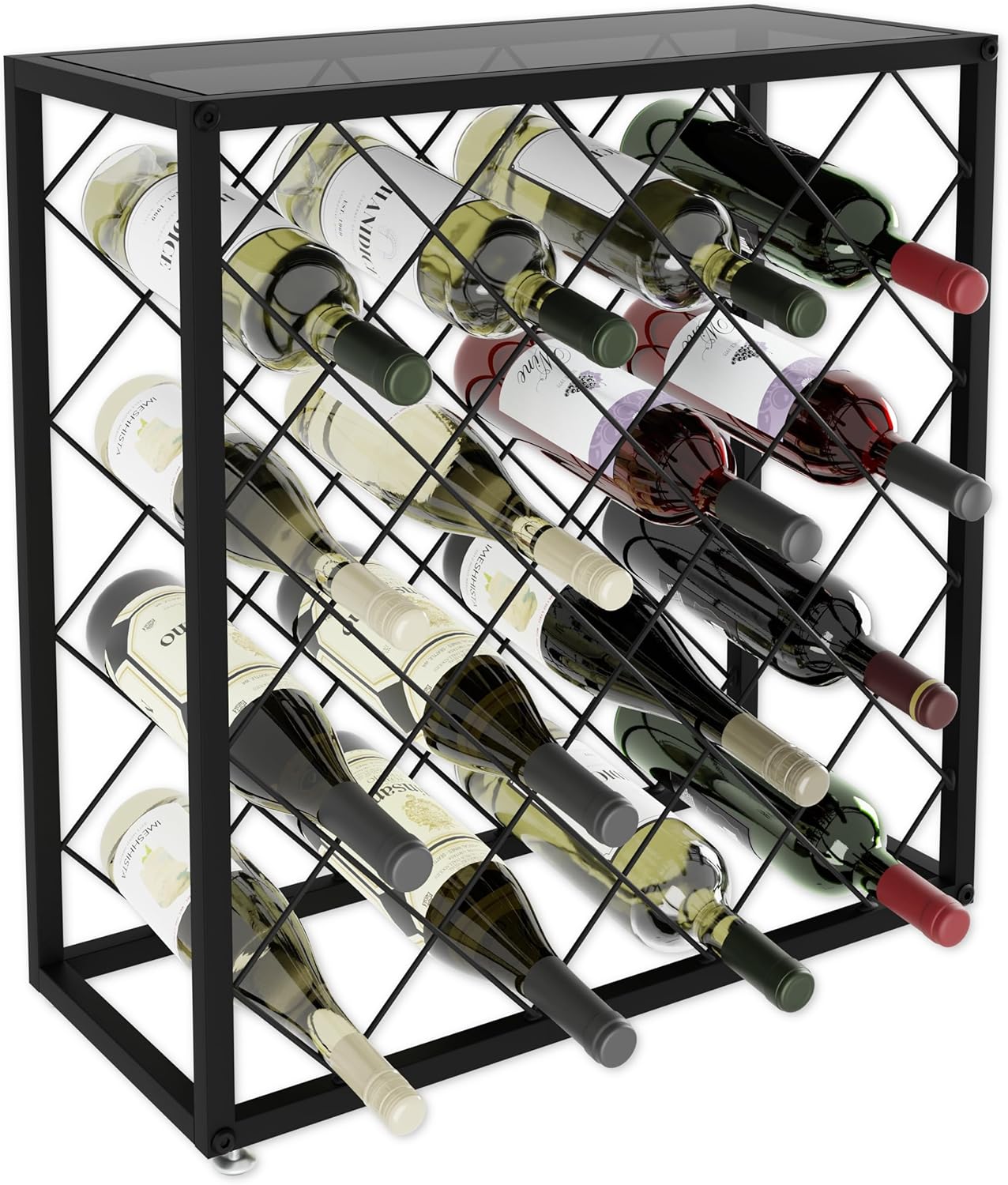 freestanding-metal-wine-rack-for-25-bottles www.mallsonline.com.au