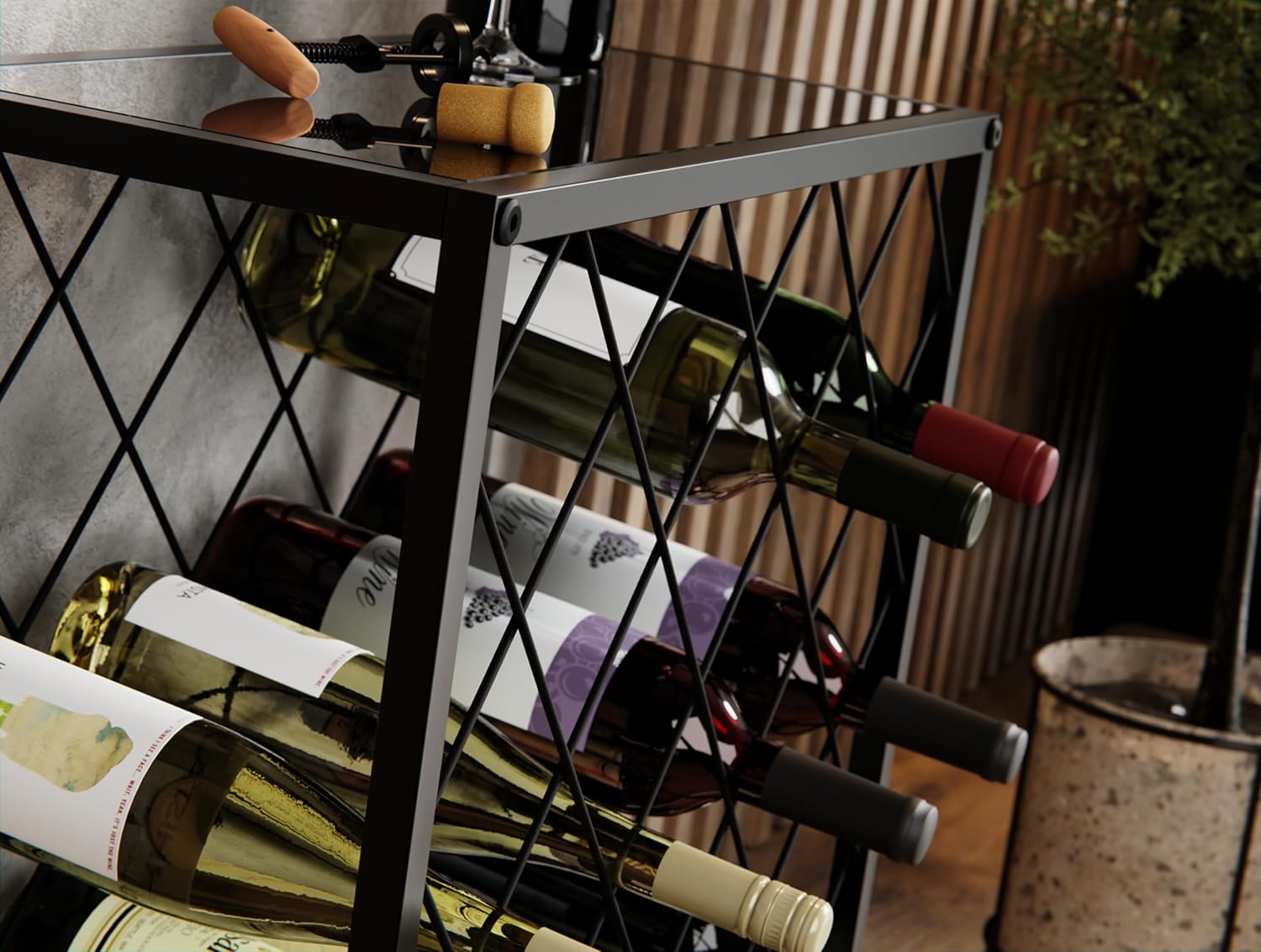 freestanding-metal-wine-rack-for-25-bottles www.mallsonline.com.au
