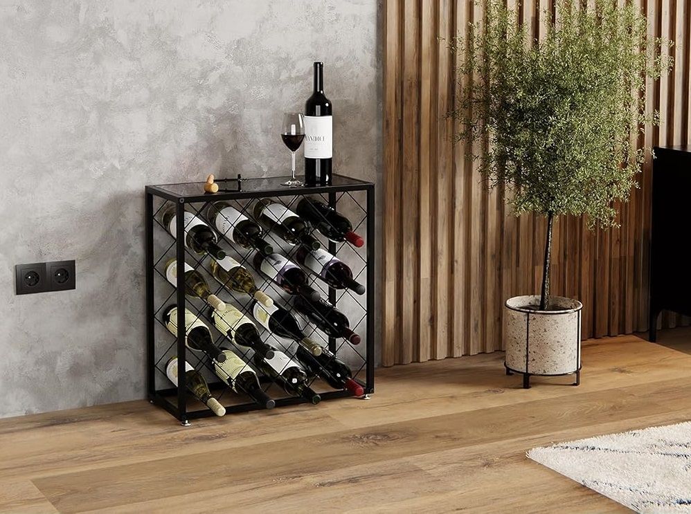 freestanding-metal-wine-rack-for-25-bottles www.mallsonline.com.au