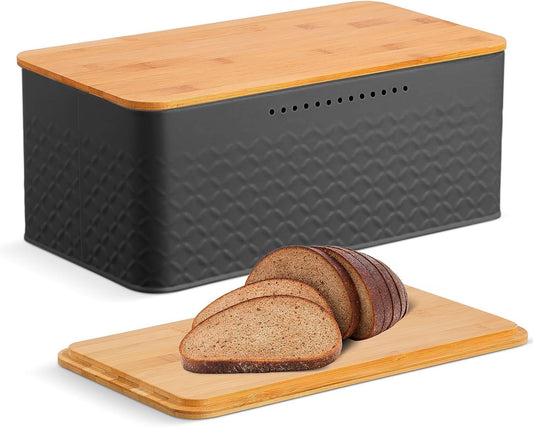 bread-bin-with-bamboo-lid-used-as-chopping-board-for-kitchen-countertop www.mallsonline.com.au