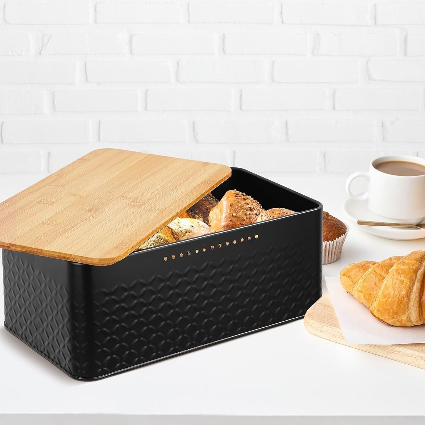 bread-bin-with-bamboo-lid-used-as-chopping-board-for-kitchen-countertop www.mallsonline.com.au