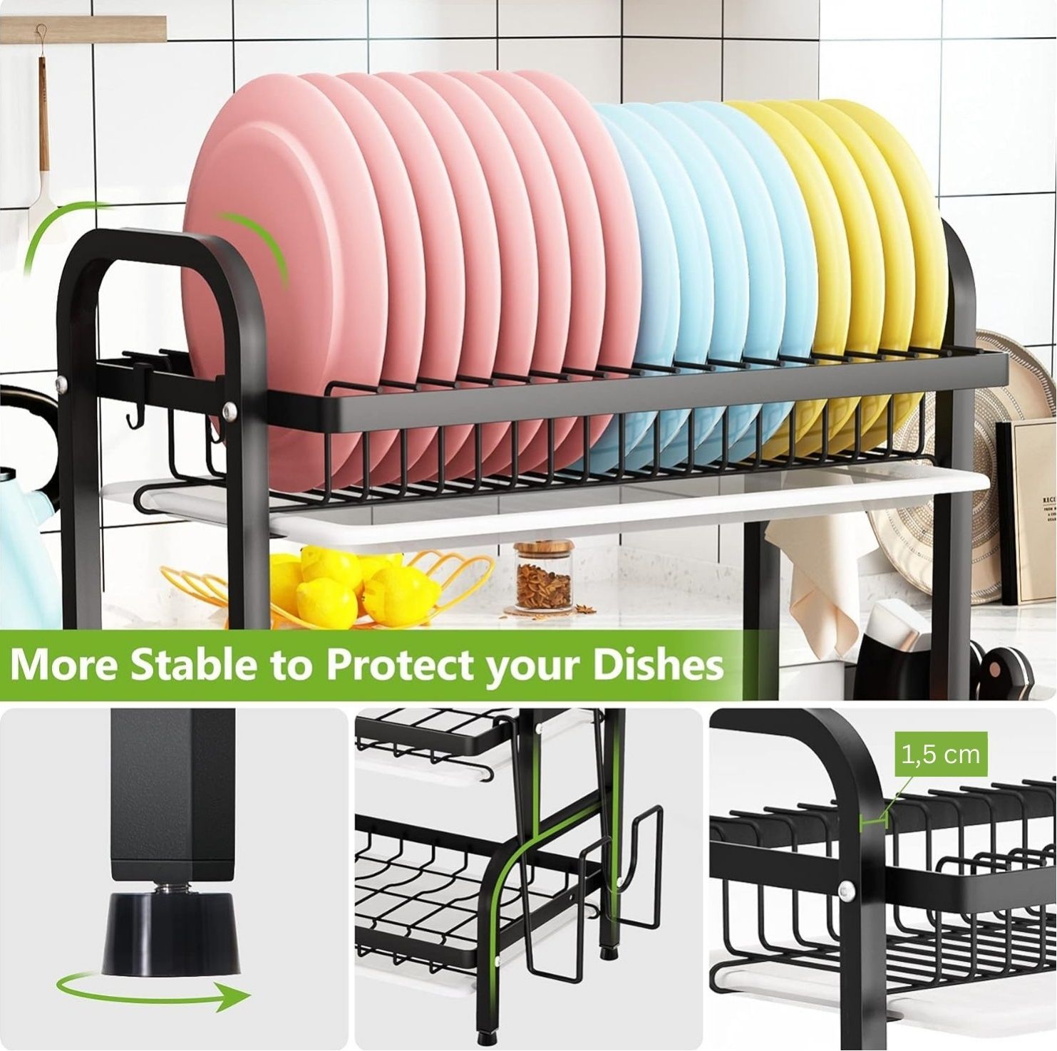 dish-drying-rack-3-tier-large-capacity-kitchen-storage-with-utensil-and-cutting-board-holder www.mallsonline.com.au