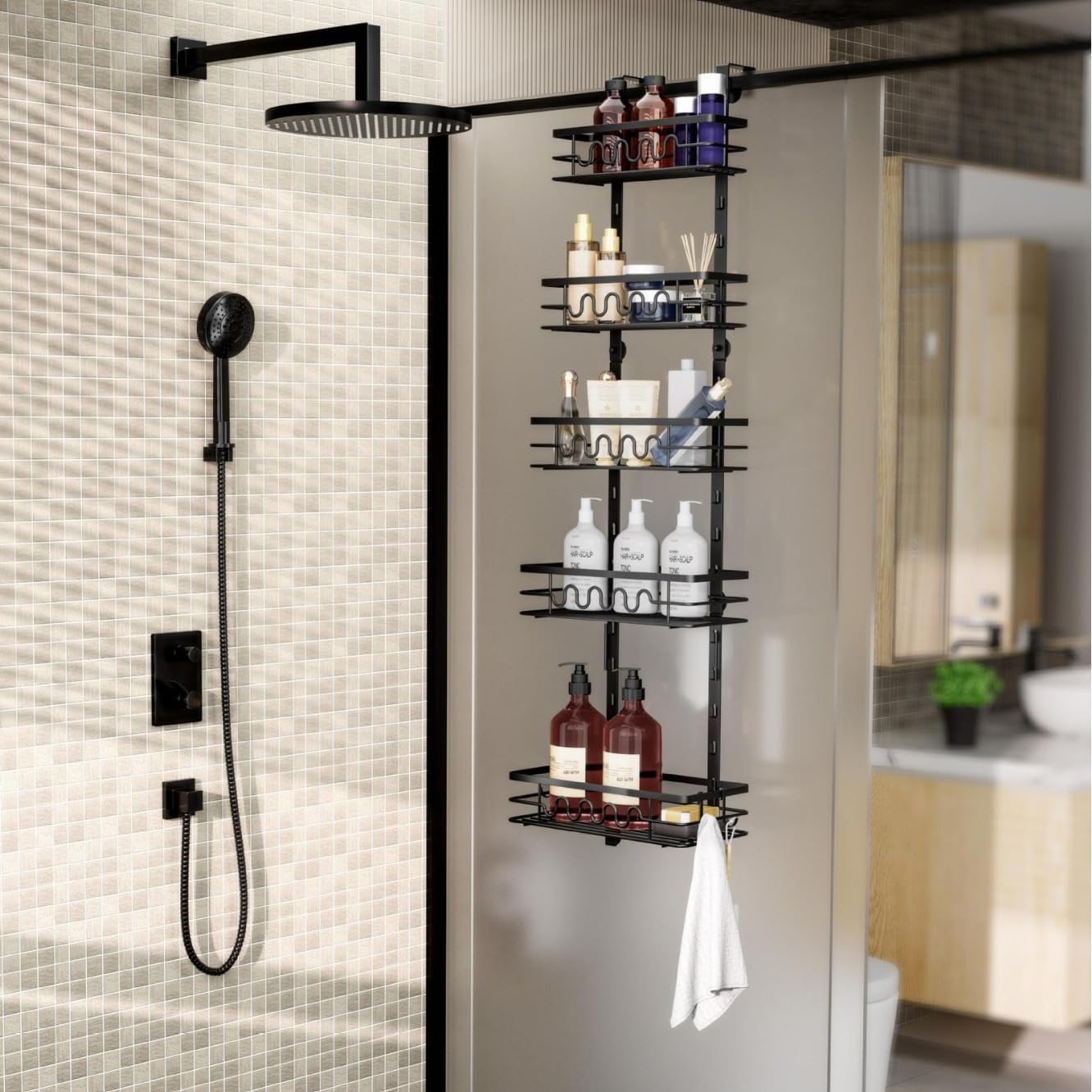 4-tier-adjustable-baskets-over-door-pantry-organiser-for-home-kitchen www.mallsonline.com.au