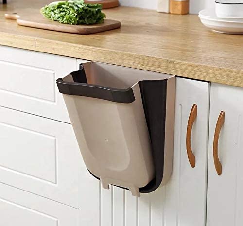 hanging-trash-can-collapsible-small-garbage-waste-bin-for-kitchen-cabinet-door-beige www.mallsonline.com.au