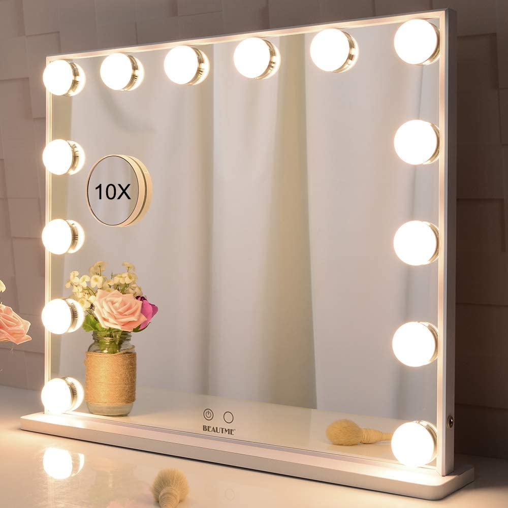 hollywood-makeup-vanity-mirror-with-led-lights-and-detachable-10x-magnification-mirror-white-62-x-51-cm