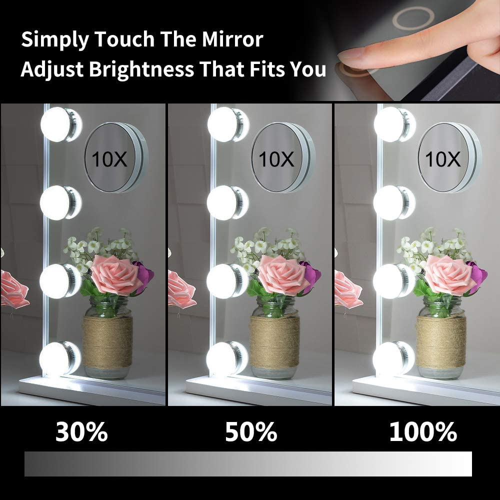 hollywood-makeup-vanity-mirror-with-led-lights-and-detachable-10x-magnification-mirror-white-62-x-51-cm