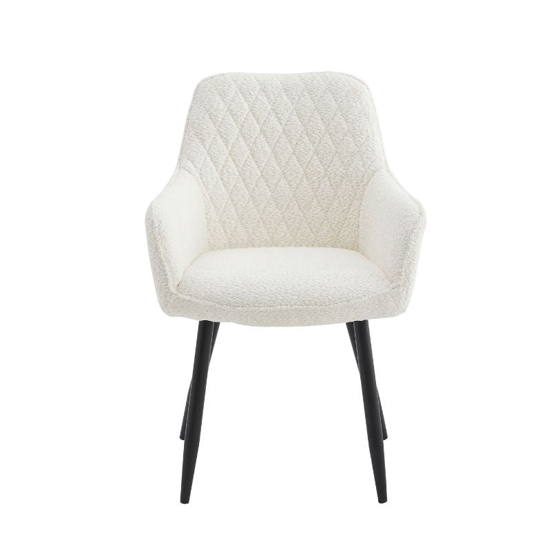 neo cindy ivory fabric dining chair 2pc