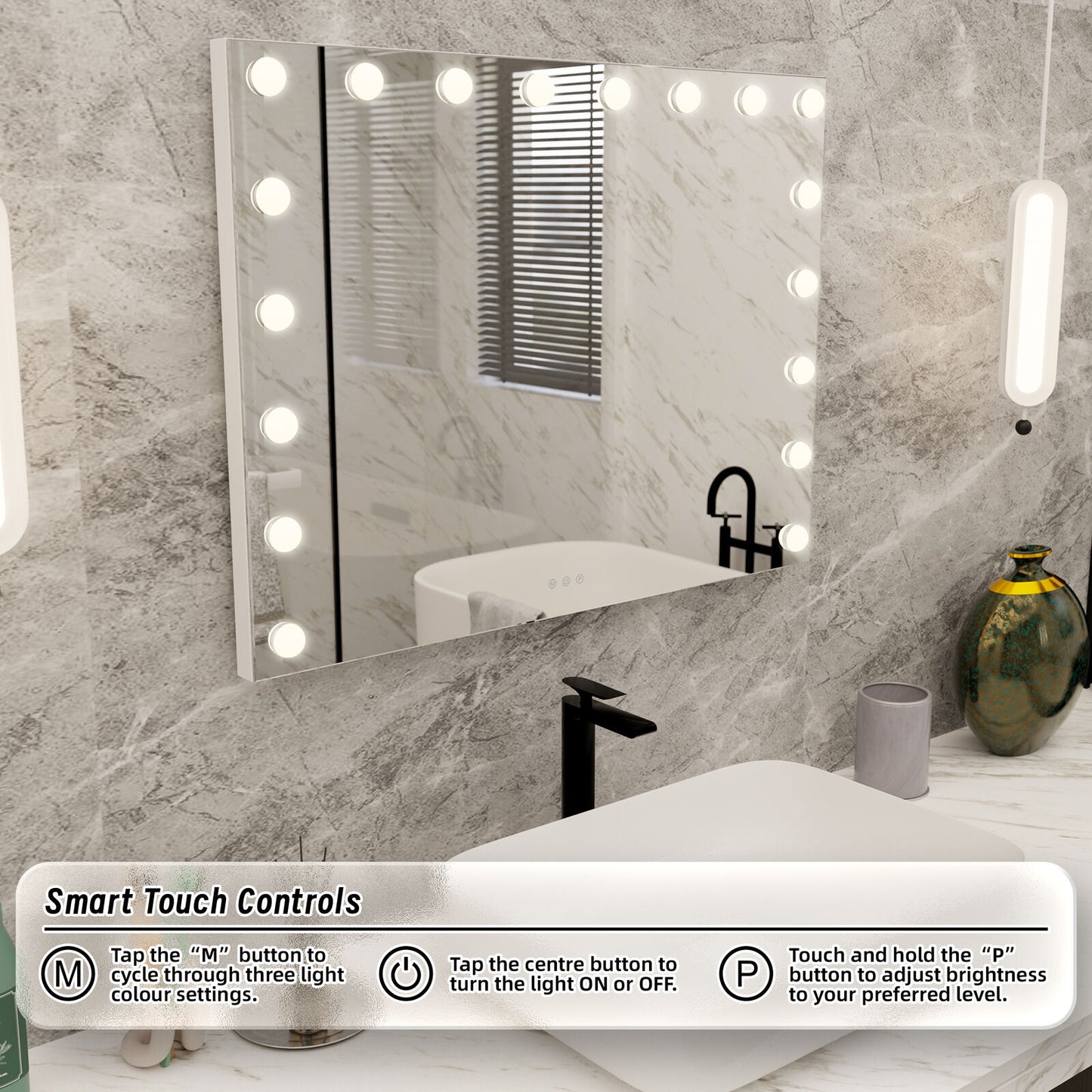 beauty-mirror-with-18-led-bulbs-colour-settings-white-frame-and-usb-a-and-c-ports