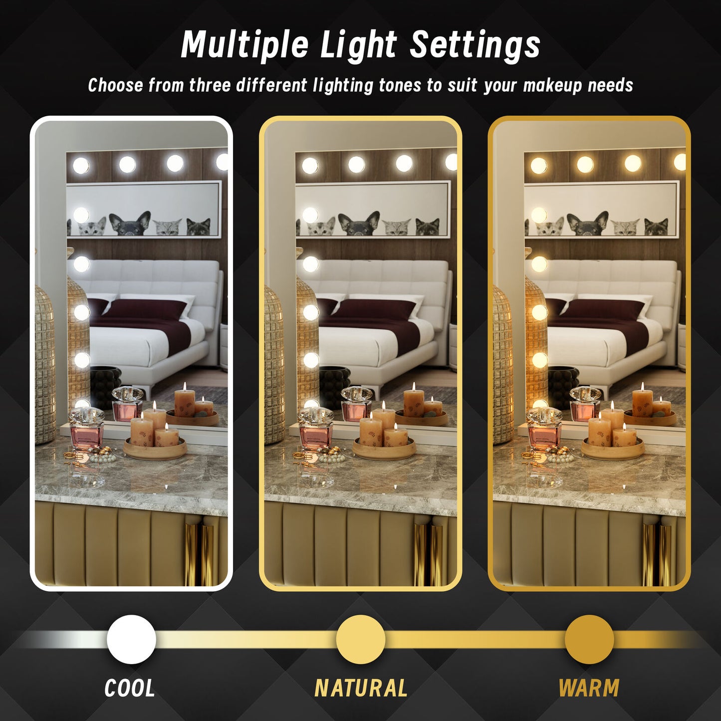 beauty-mirror-with-18-led-bulbs-colour-settings-white-frame-and-usb-a-and-c-ports