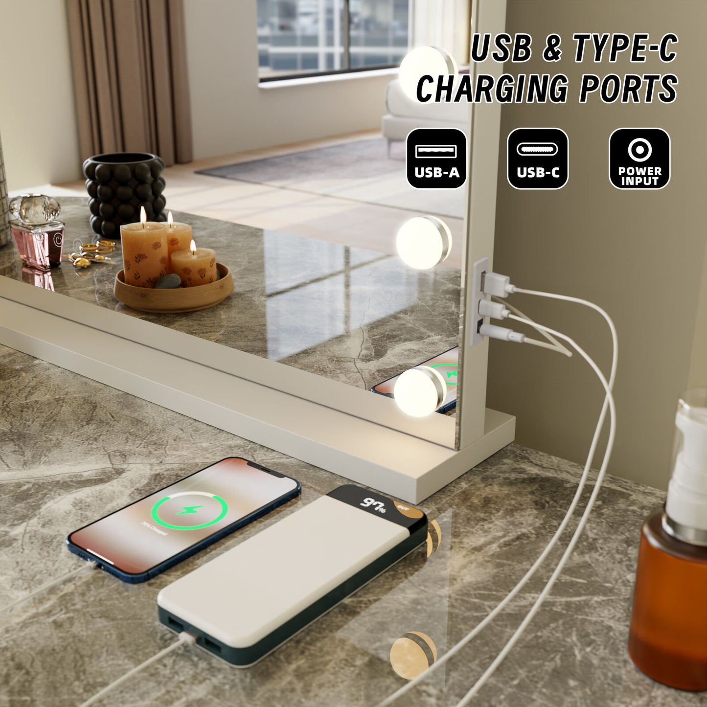 beauty-mirror-with-18-led-bulbs-colour-settings-white-frame-and-usb-a-and-c-ports