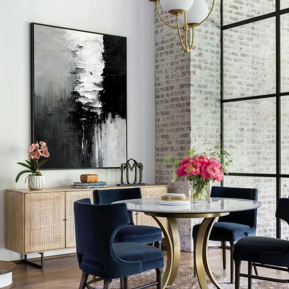 50cmx70cm-abstract-black-white-artwork-black-frame-canvas-wall-art www.mallsonline.com.au