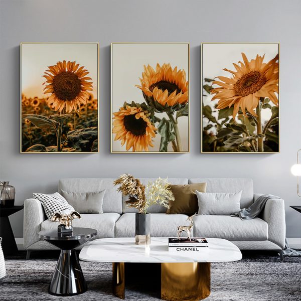 40cmx60cm-sunflower-3-sets-gold-frame-canvas-wall-art at www.mallsonline.com.au