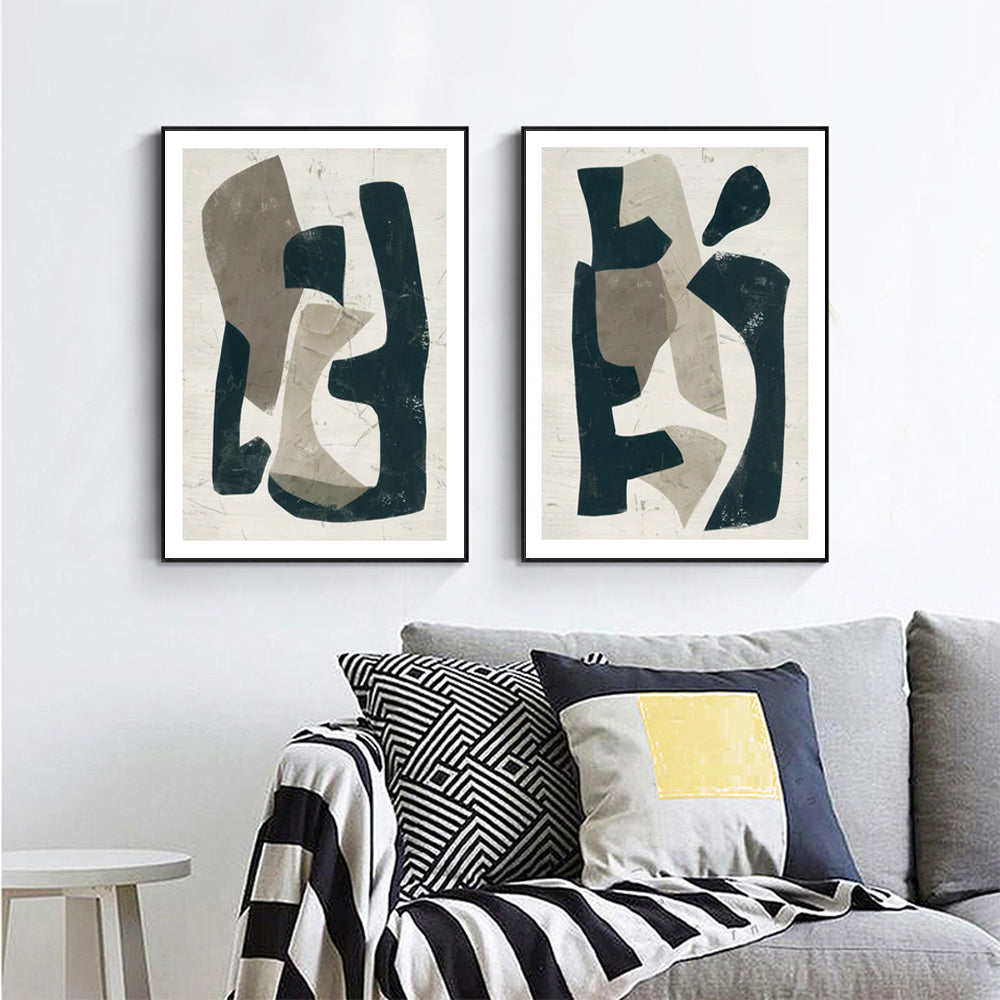 60cmx90cm-abstract-puzzle-2-sets-black-frame-canvas-wall-art www.mallsonline.com.au