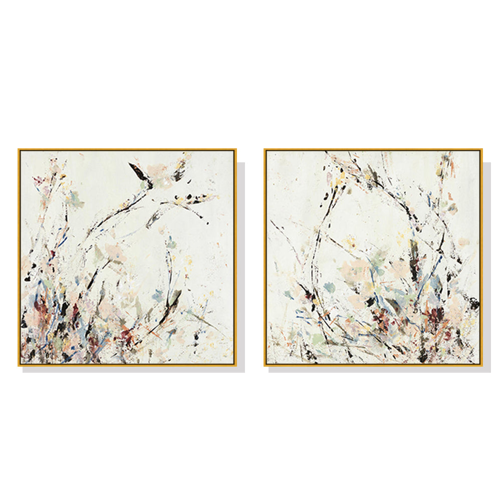 90cmx90cm-afternoon-walk-2-sets-gold-frame-canvas-wall-art www.mallsonline.com.au