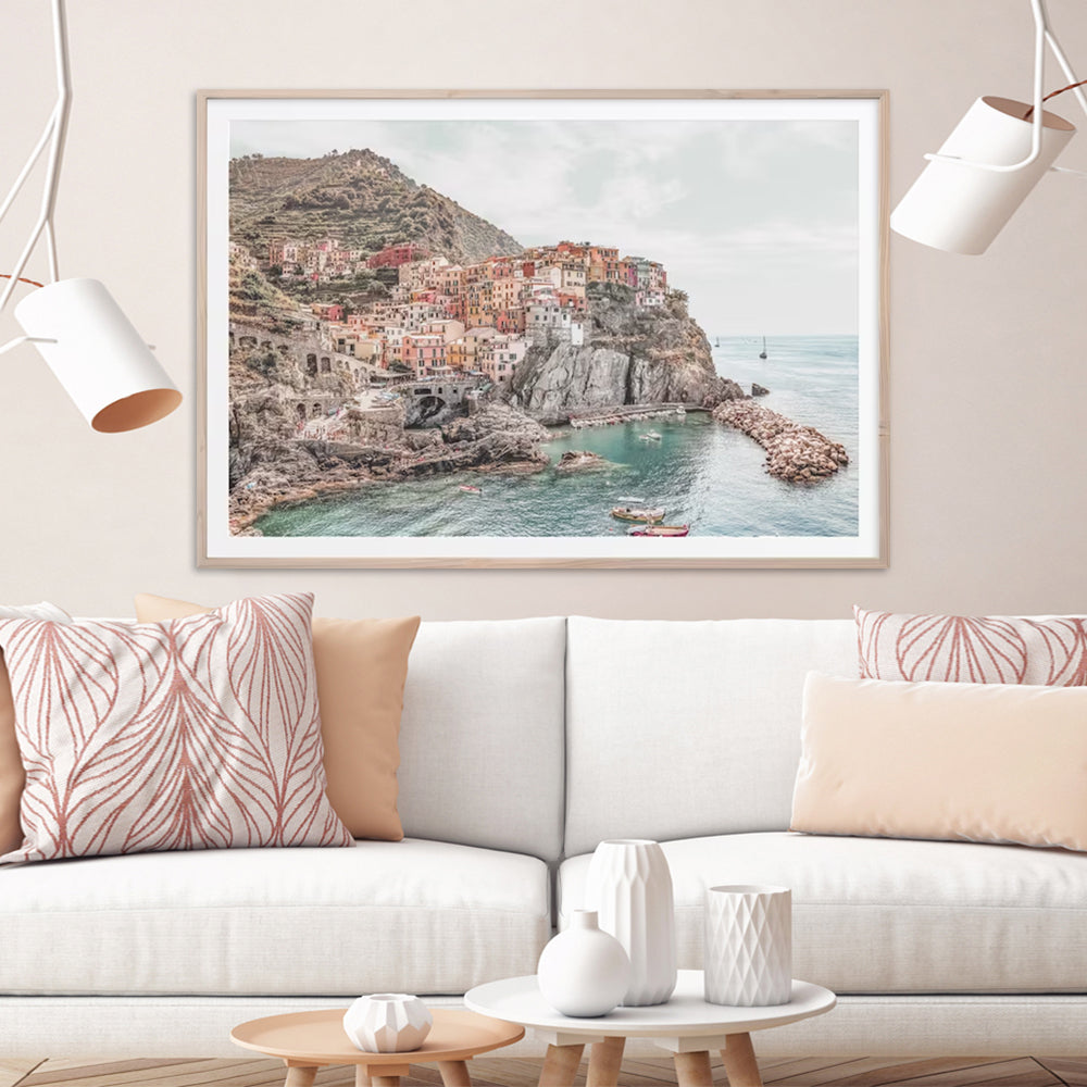 80cmx120cm-italy-cinque-terre-wood-frame-canvas-wall-art www.mallsonline.com.au