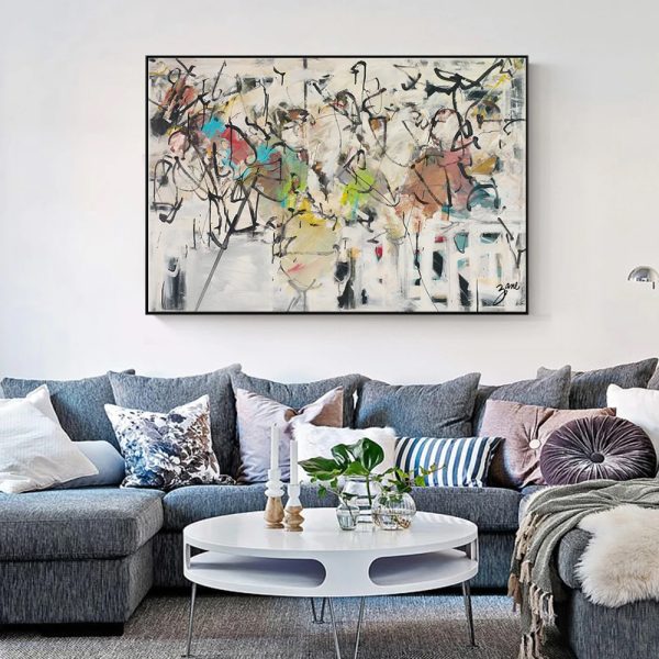80cmx120cm-abstract-white-dream-black-frame-canvas-wall-art www.mallsonline.com.au