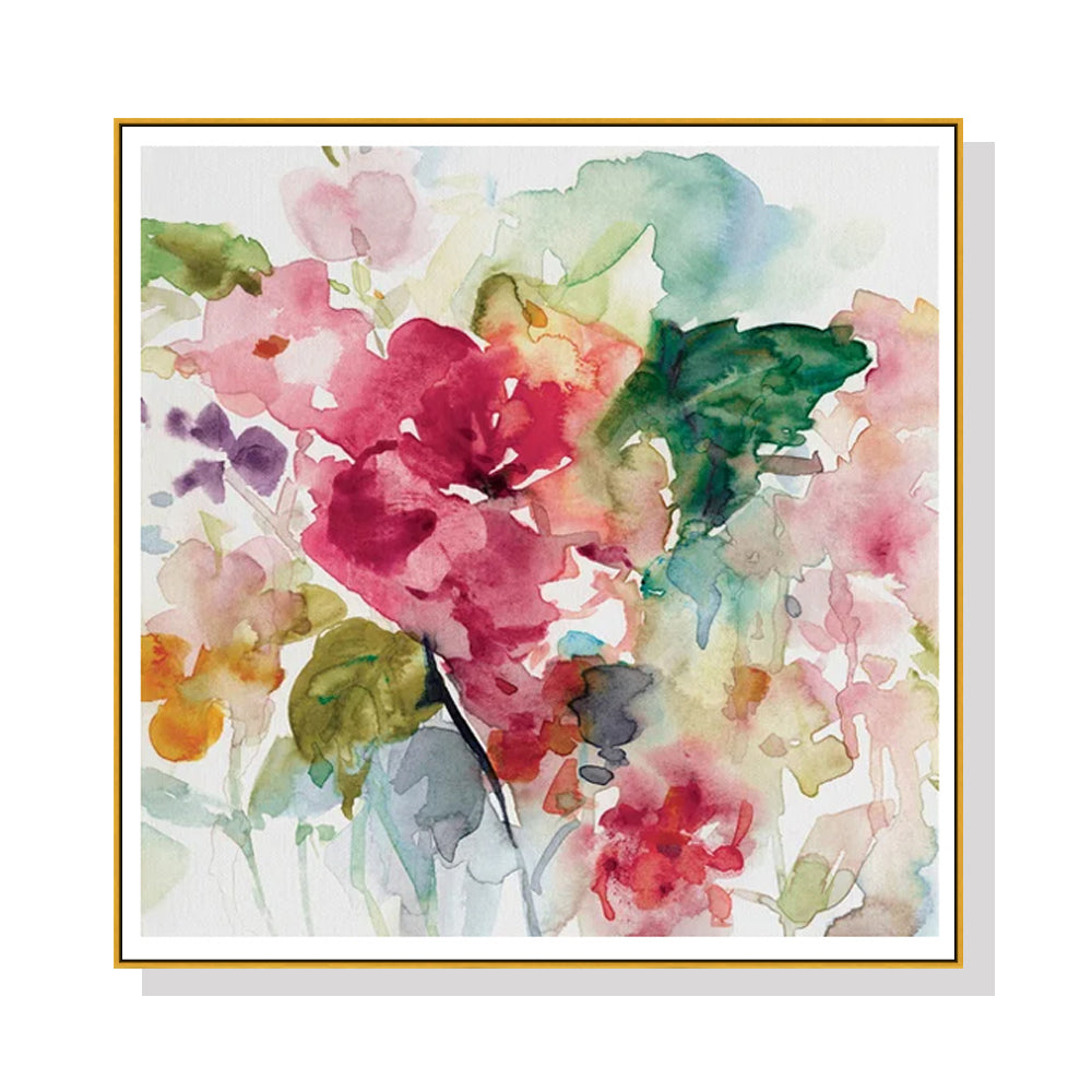 80cmx80cm-floral-brunch-gold-frame-canvas-wall-art www.mallsonline.com.au