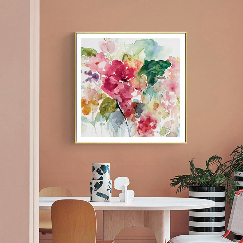 80cmx80cm-floral-brunch-gold-frame-canvas-wall-art www.mallsonline.com.au