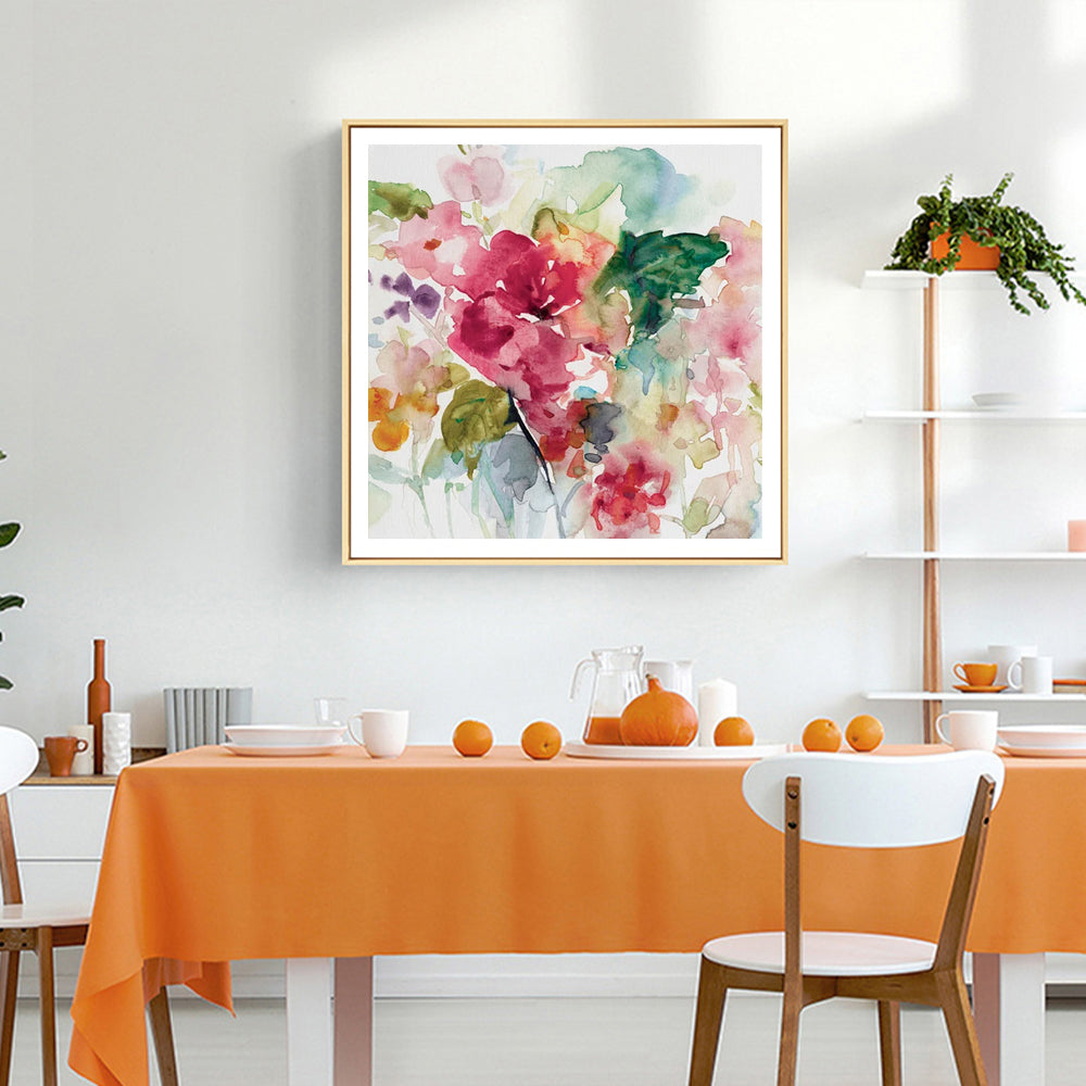 80cmx80cm-floral-brunch-gold-frame-canvas-wall-art www.mallsonline.com.au