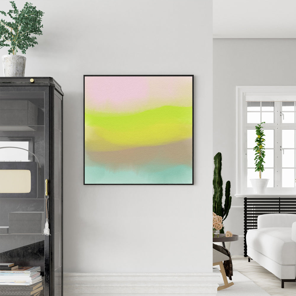100cmx100cm-colorful-watercolor-black-frame-canvas-wall-art www.mallsonline.com.au