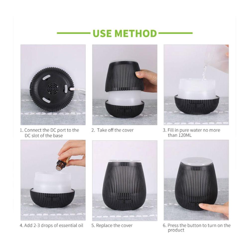 essential-oil-aroma-diffuser-usb-100ml-black-portable-ultrasonic-car-humidifier www.mallsonline.com.au
