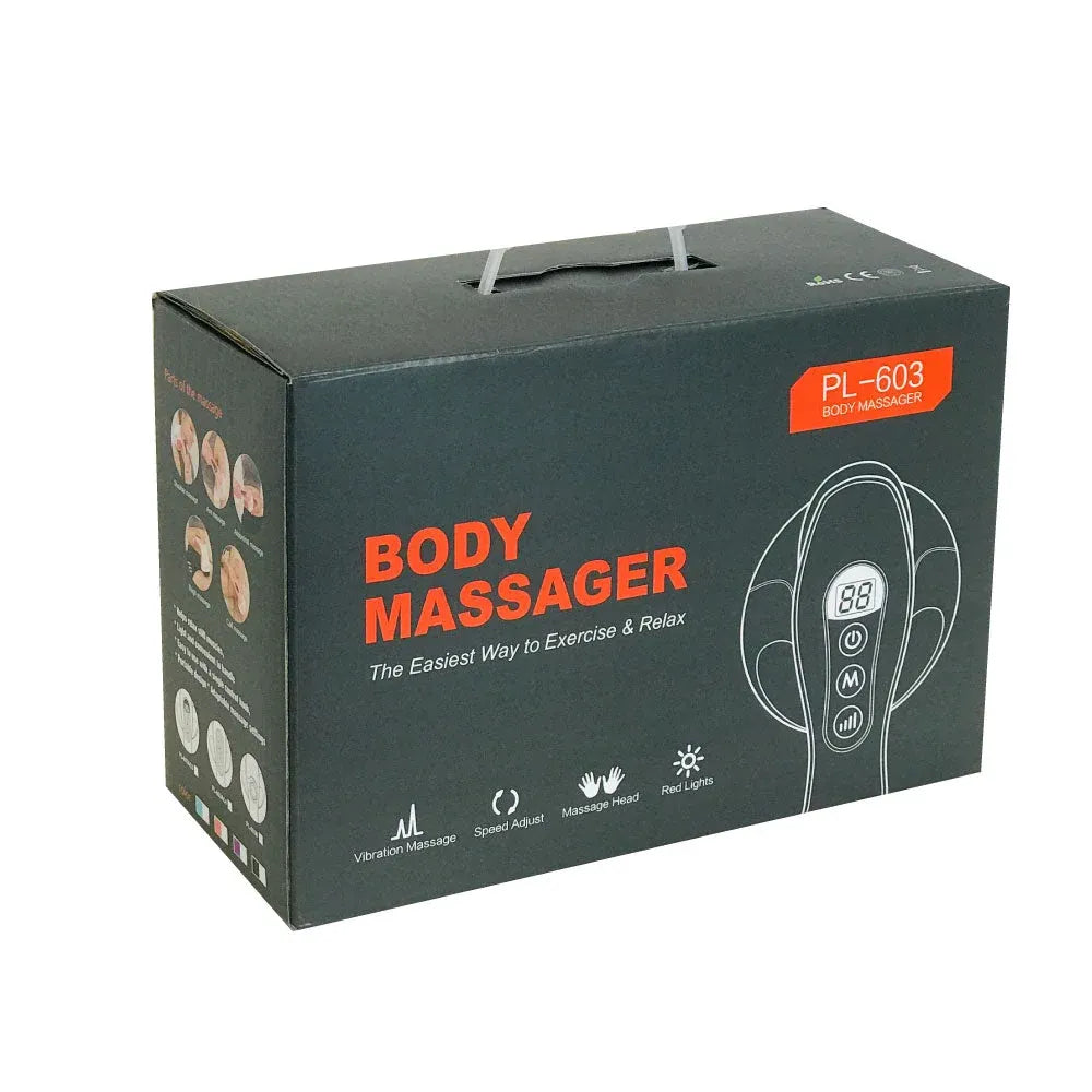 Orku Handheld Body Massager 4 Heads - Adjustable Speed for Neck Back Legs