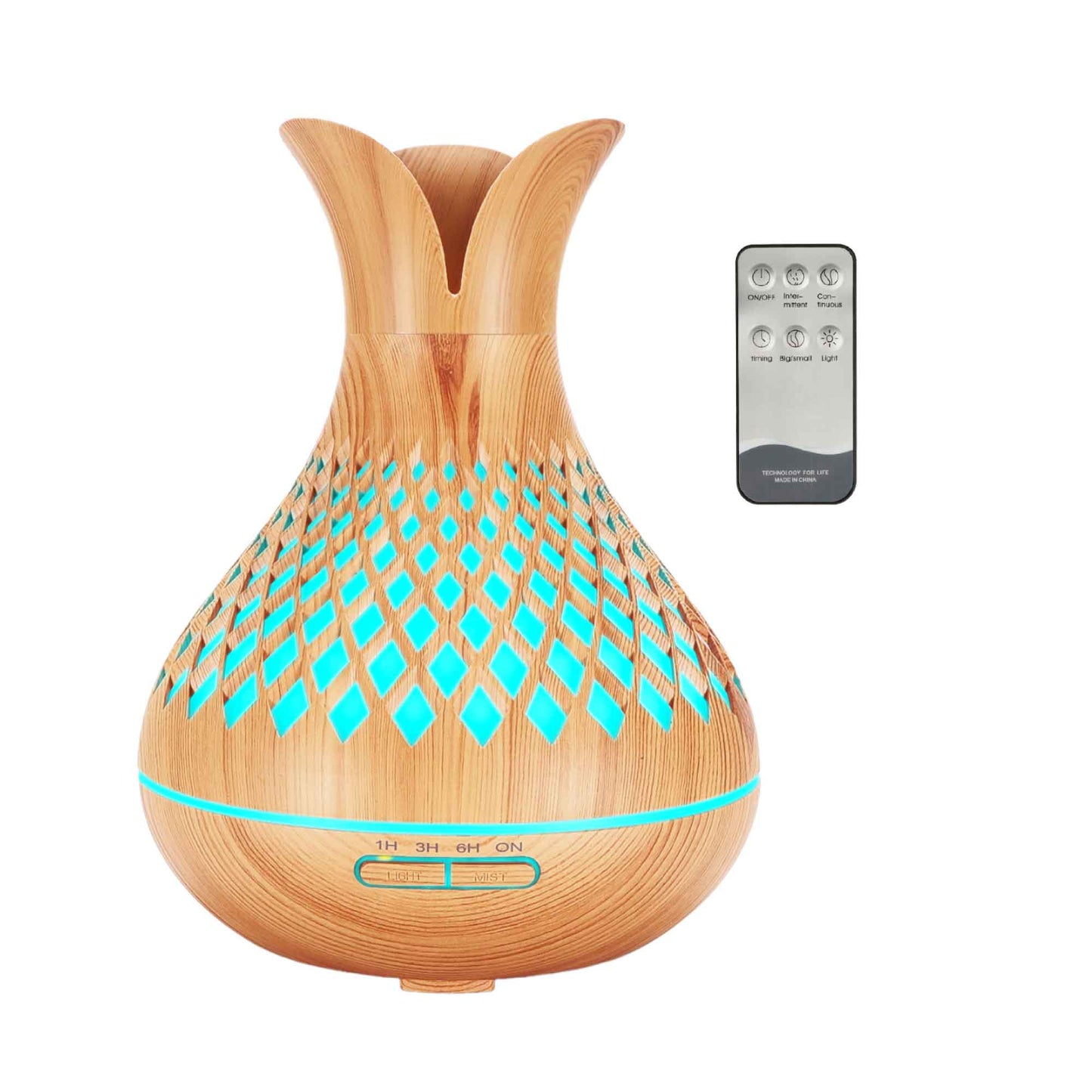 essential-oil-aroma-diffuser-and-remote-500ml-vase-flower-wood-mist-humidifier at www.mallsonline.com.au