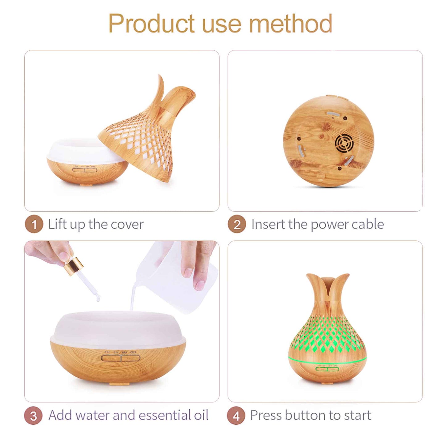 essential-oil-aroma-diffuser-and-remote-500ml-vase-flower-wood-mist-humidifier at www.mallsonline.com.au