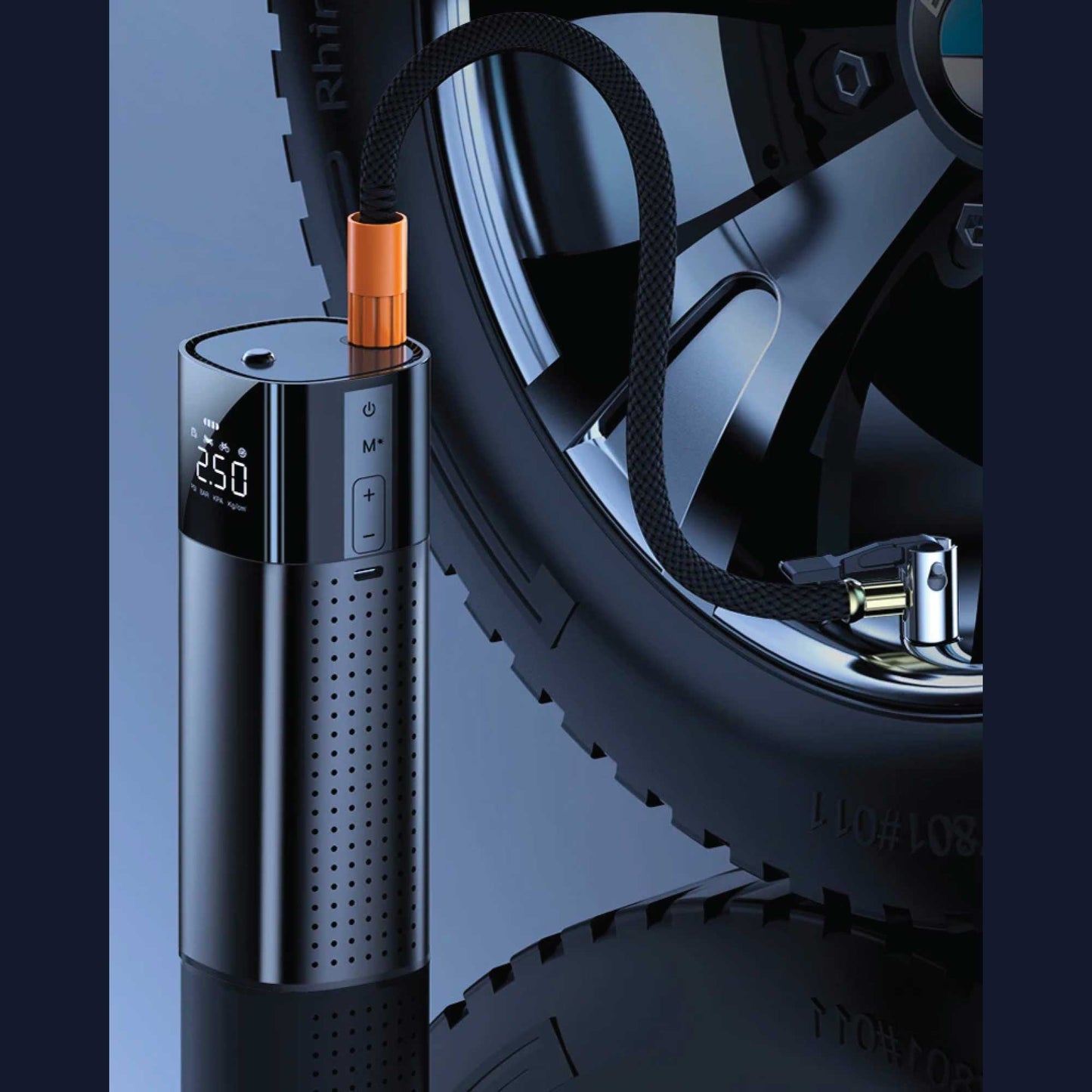 portable-tyre-inflator-rechargeable-car-bike-tire-air-pump-compressor at www.mallsonline.com.au
