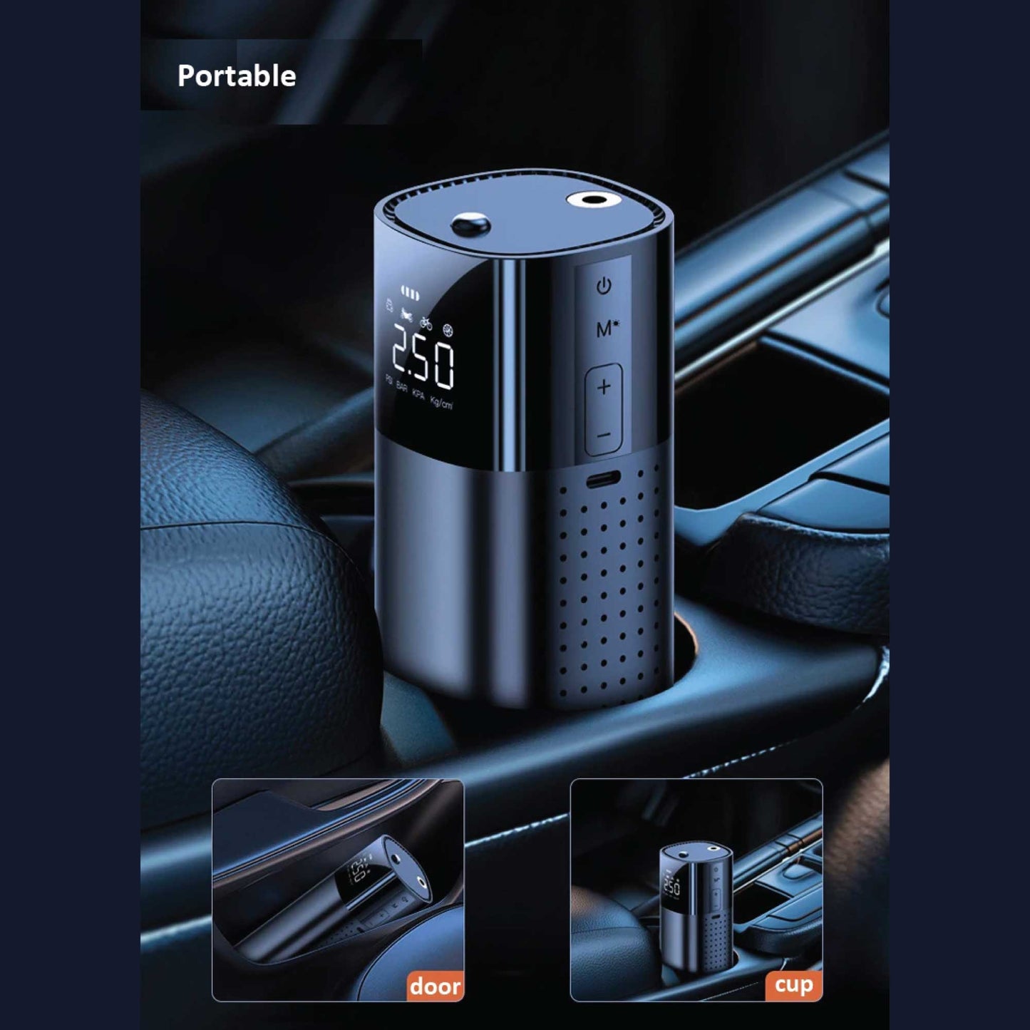 portable-tyre-inflator-rechargeable-car-bike-tire-air-pump-compressor at www.mallsonline.com.au