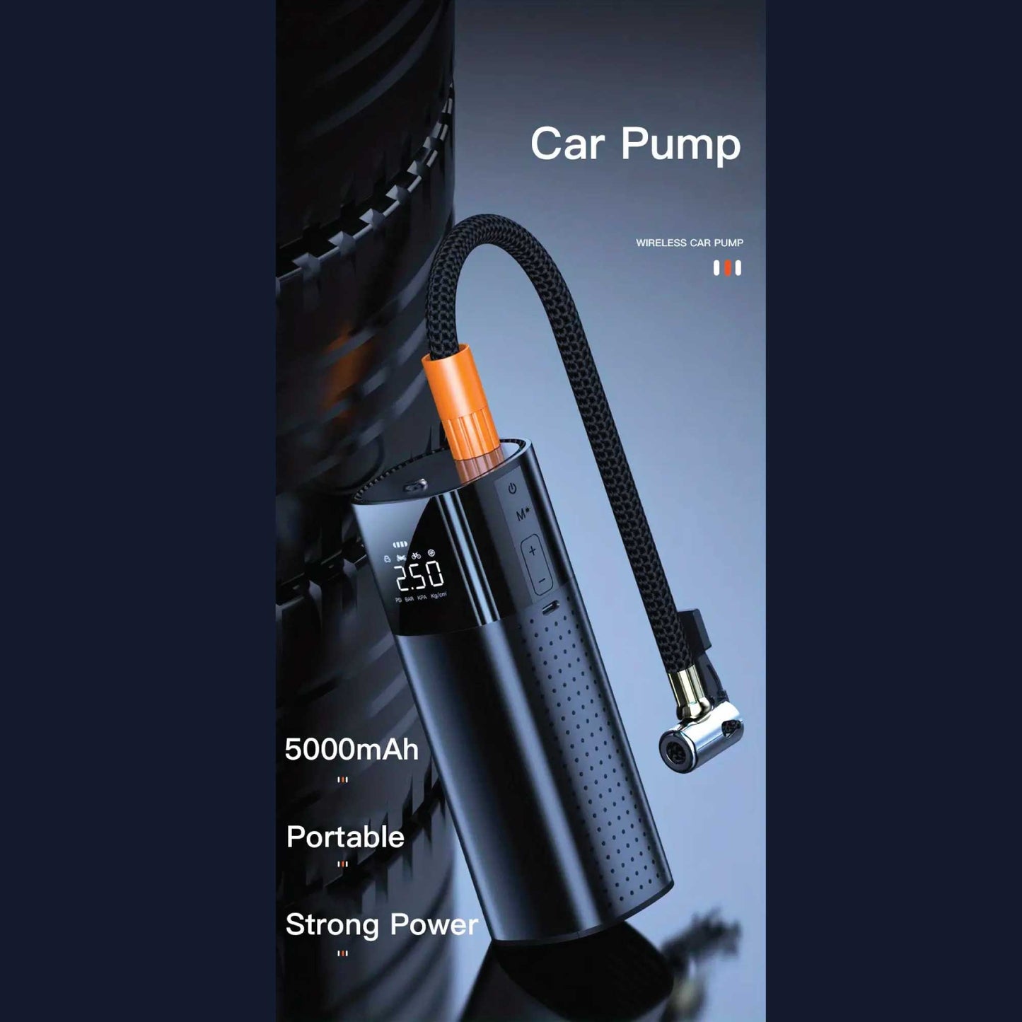 portable-tyre-inflator-rechargeable-car-bike-tire-air-pump-compressor at www.mallsonline.com.au