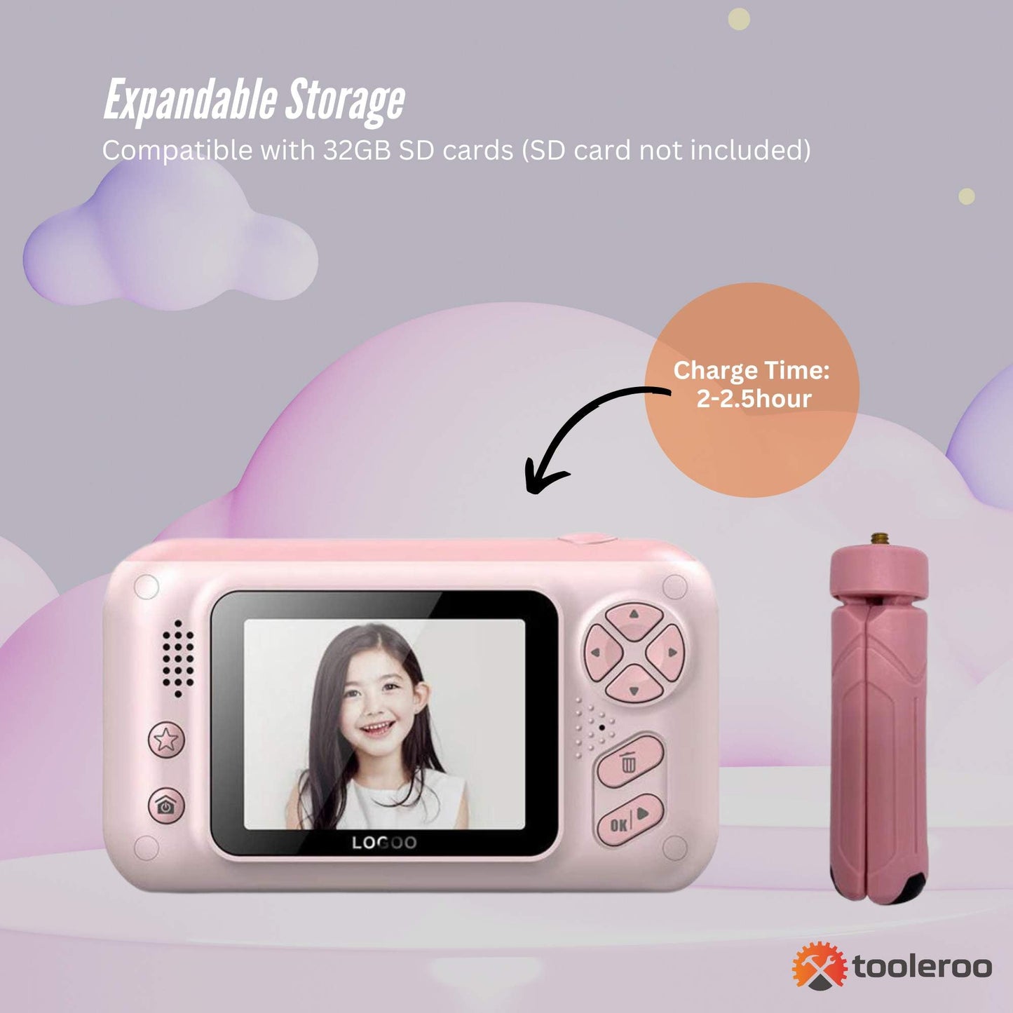 kids-hd-digital-camera-pink-childrens-selfie-photo-video-2-4-inch-screen www.mallsonline.com.au