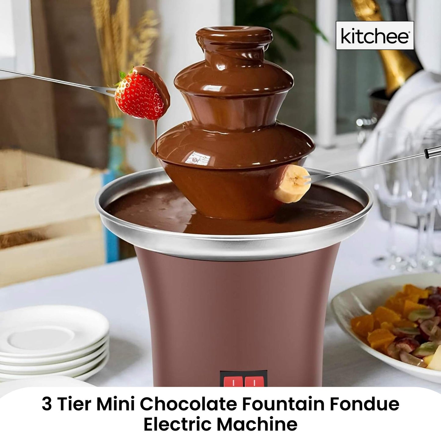 kitchee-3-tier-mini-chocolate-fountain-fondue-electric-machine www.mallsonline.com.au