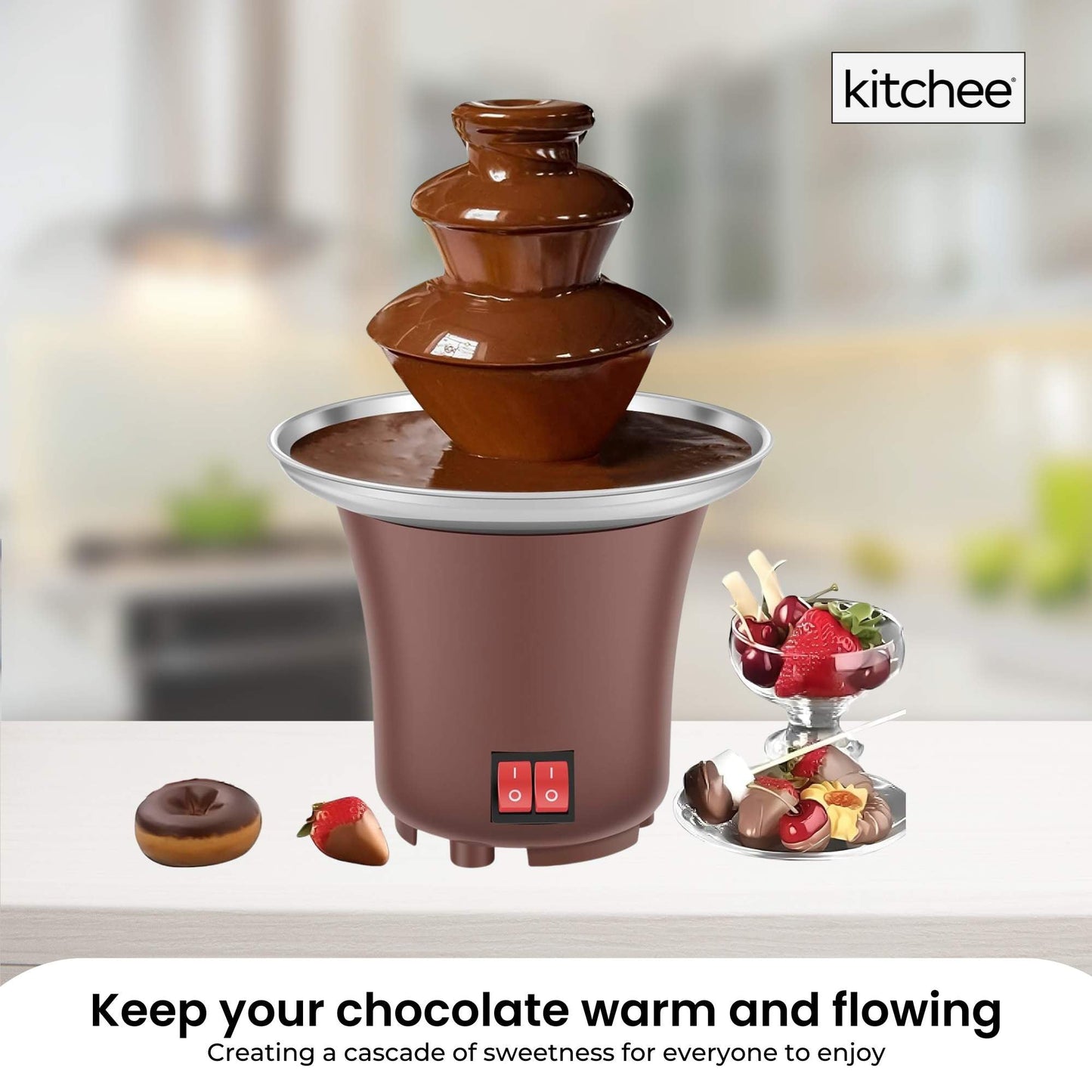 kitchee-3-tier-mini-chocolate-fountain-fondue-electric-machine www.mallsonline.com.au