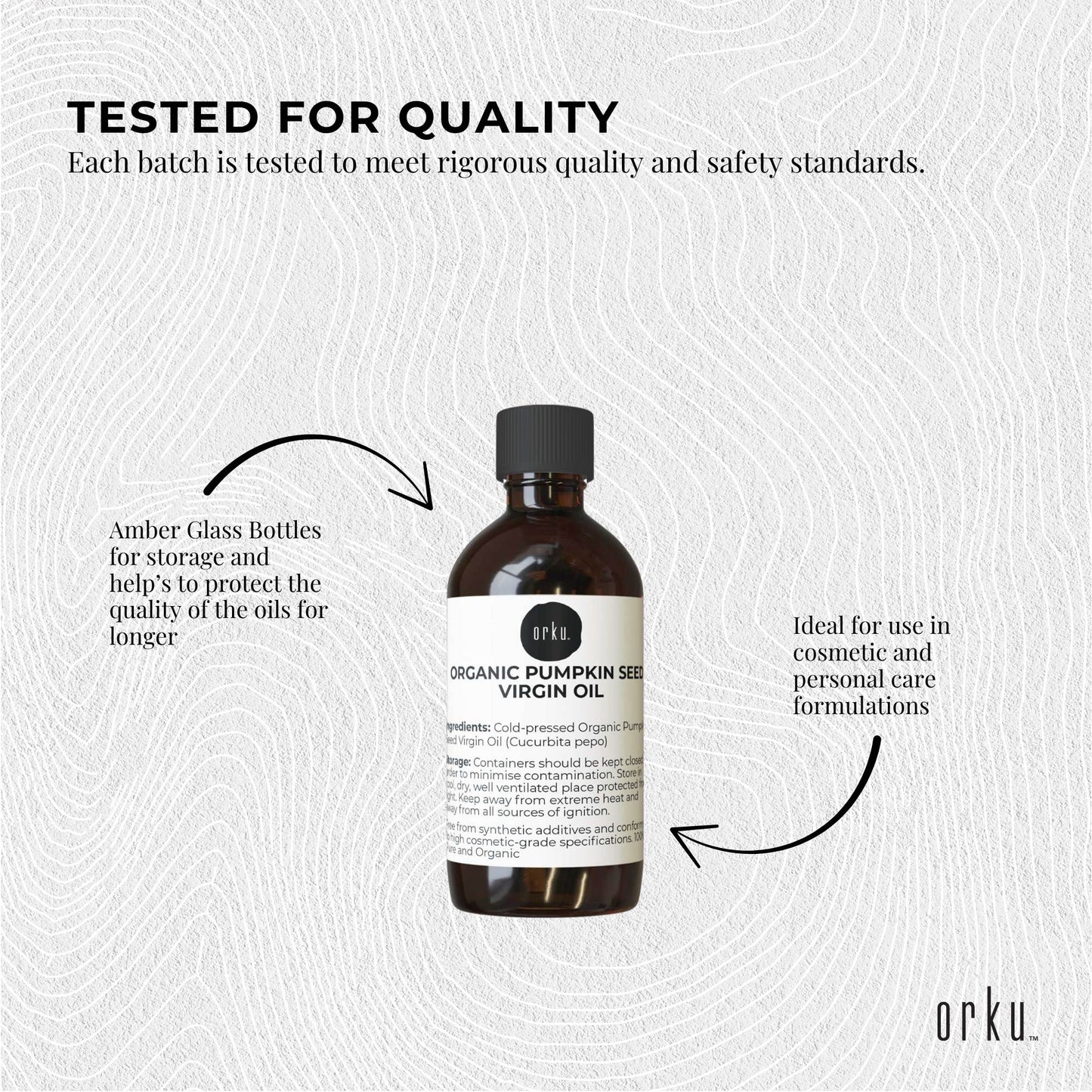 Orku 100ml Organic Pumpkin Seed Oil – Virgin Cold Pressed Unrefined Cosmetic Gr.