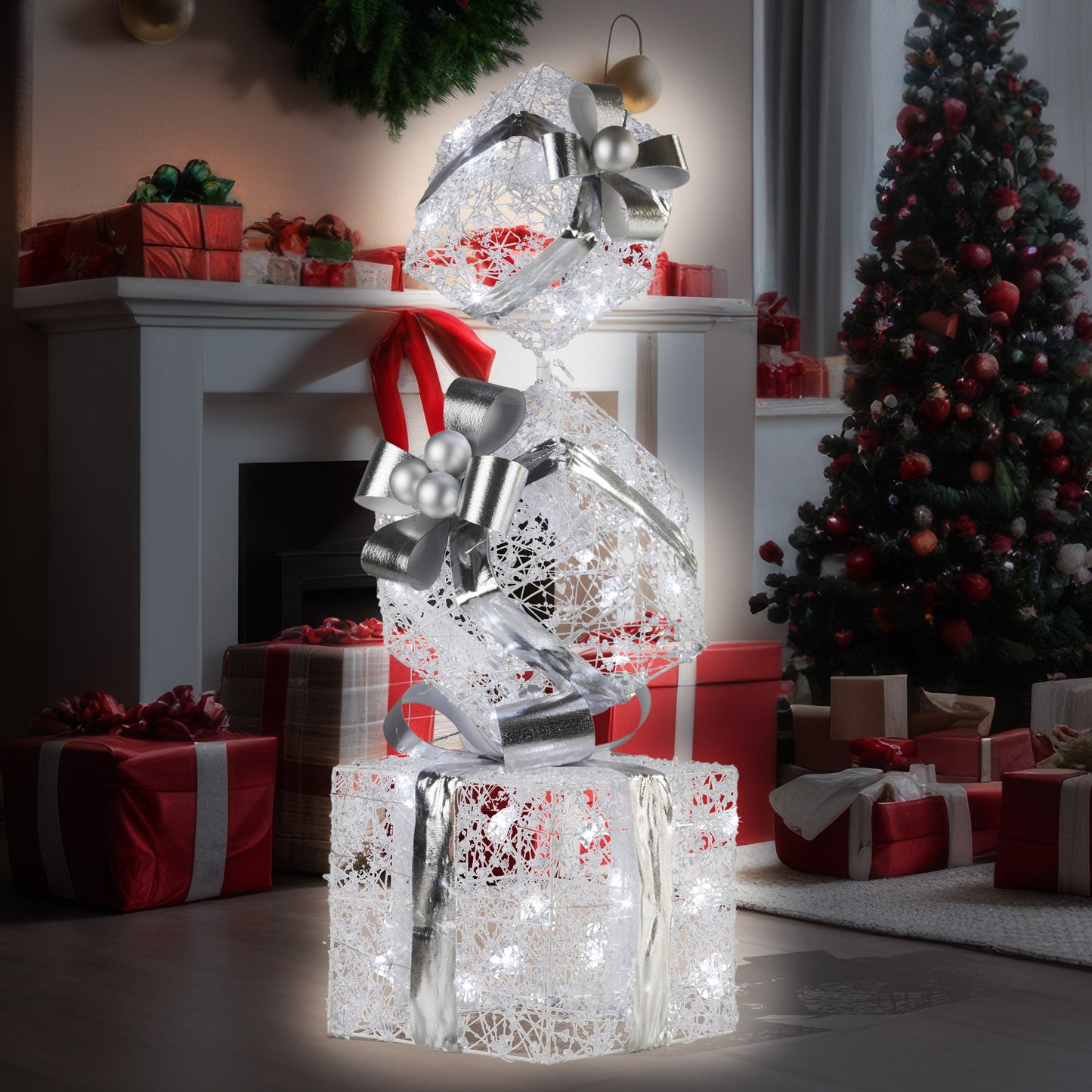 christabelle-83cm-triple-christmas-silver-giftbox-stack-display-with-lights
