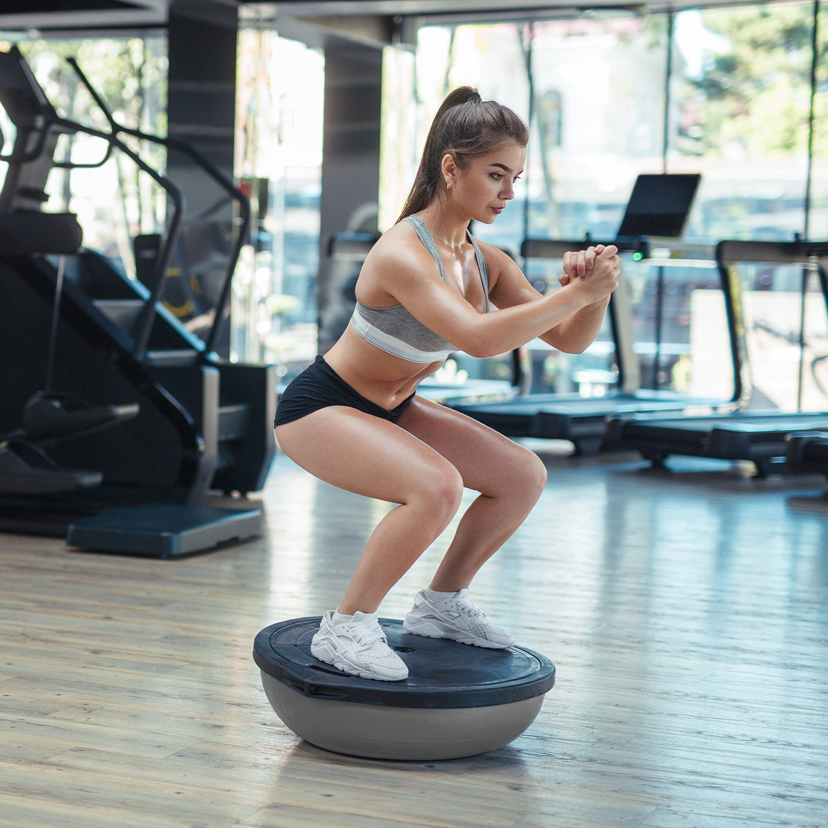 powertrain-fitness-yoga-ball-home-gym-workout-balance-trainer-grey www.mallsonline.com.au