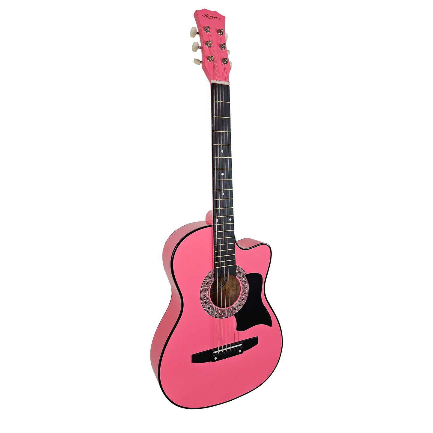karrera-38in-cutaway-acoustic-guitar-with-guitar-bag-pink at www.mallsonline.com.au