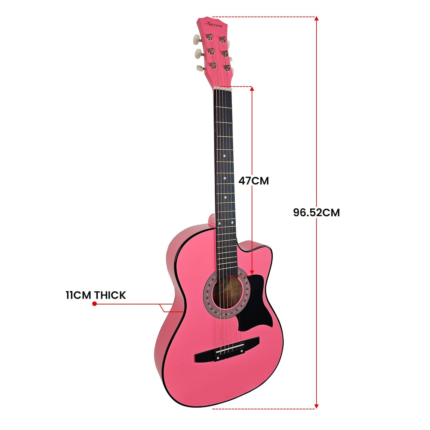 karrera-38in-cutaway-acoustic-guitar-with-guitar-bag-pink at www.mallsonline.com.au
