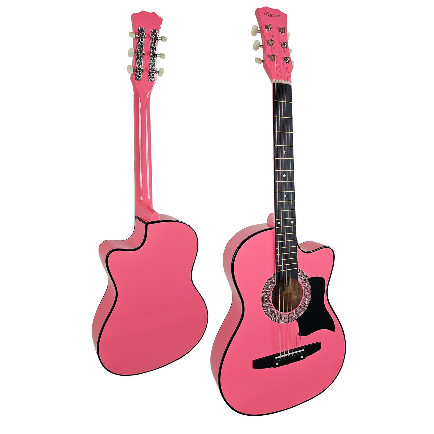 karrera-38in-cutaway-acoustic-guitar-with-guitar-bag-pink at www.mallsonline.com.au
