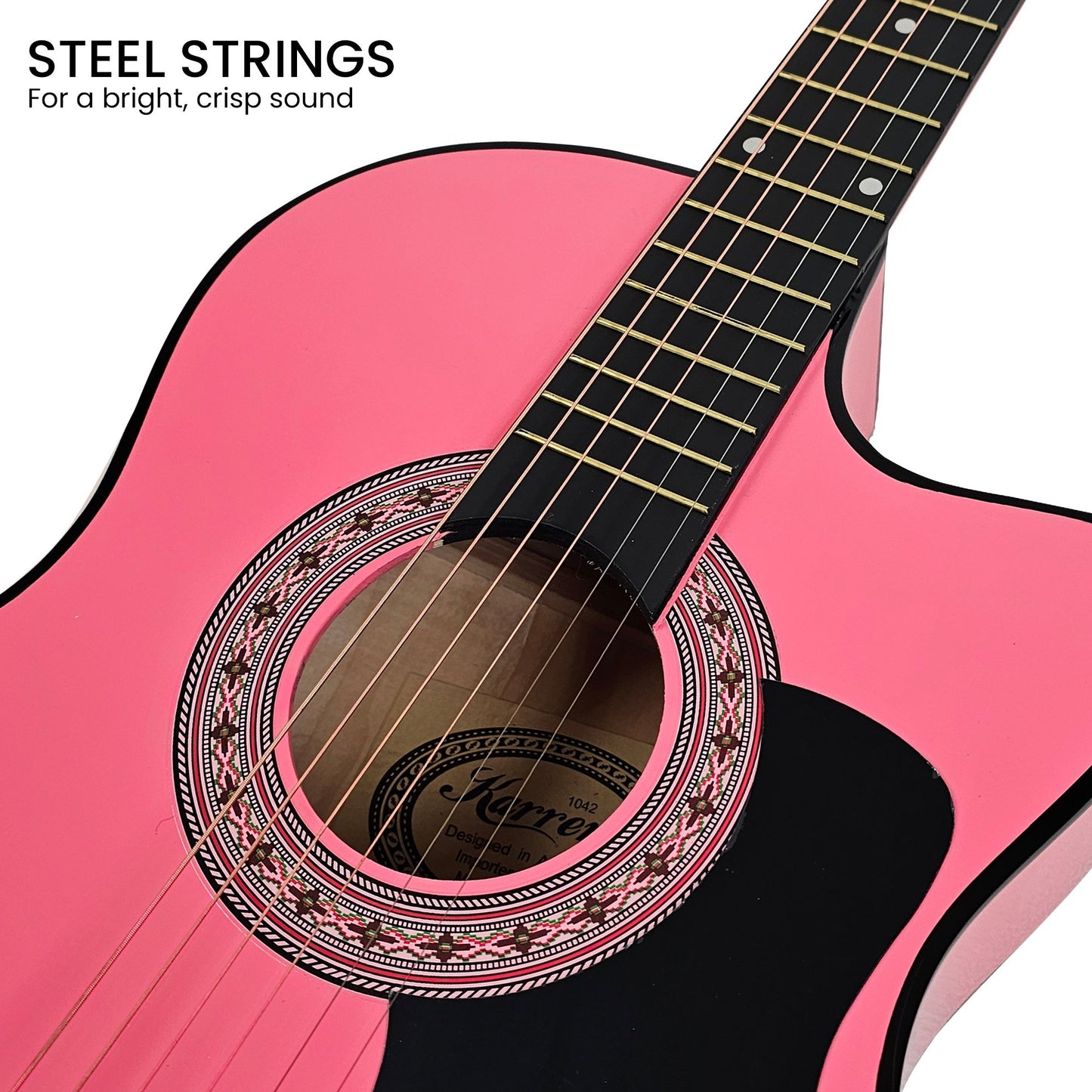 karrera-38in-cutaway-acoustic-guitar-with-guitar-bag-pink at www.mallsonline.com.au