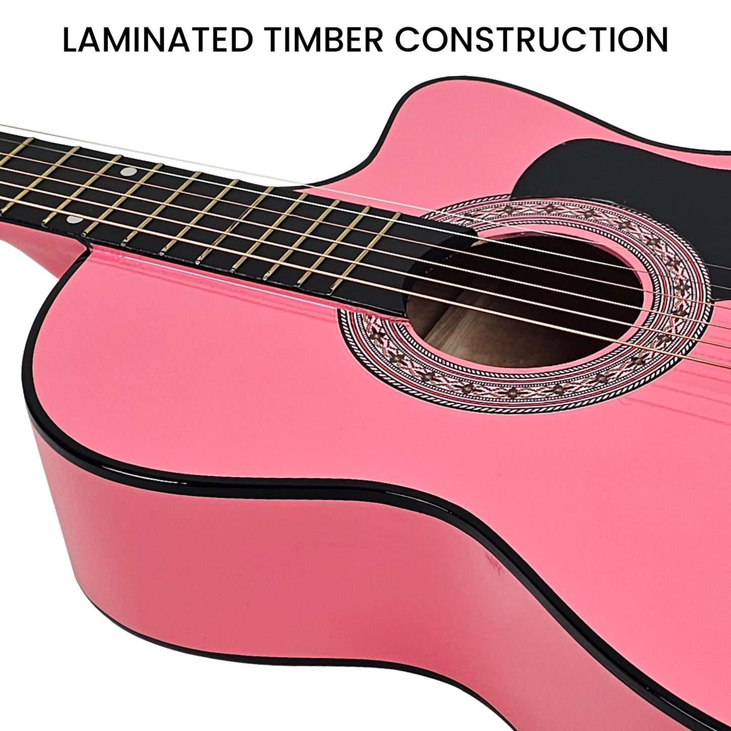 karrera-38in-cutaway-acoustic-guitar-with-guitar-bag-pink at www.mallsonline.com.au
