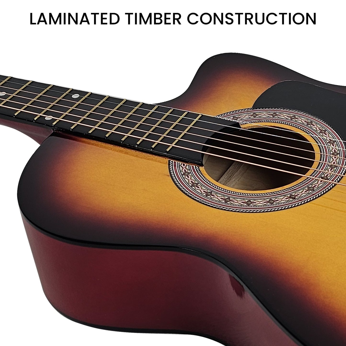 karrera-38in-pro-cutaway-acoustic-guitar-with-bag-strings-sun-burst at www.mallsonline.com.au