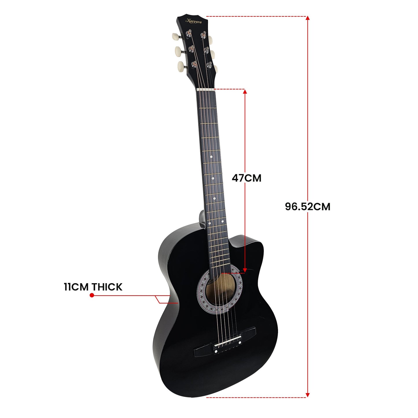 karrera-38in-pro-cutaway-acoustic-guitar-with-carry-bag-black at www.mallsonline.com.au