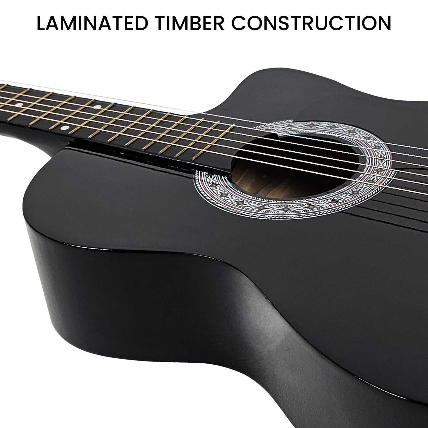 karrera-38in-pro-cutaway-acoustic-guitar-with-carry-bag-black at www.mallsonline.com.au