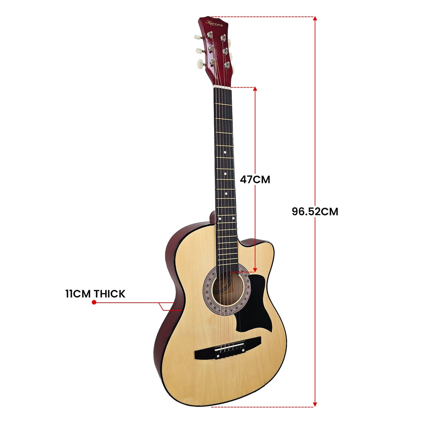 karrera-38in-pro-cutaway-acoustic-guitar-with-guitar-bag-natural at www.mallsonline.com.au