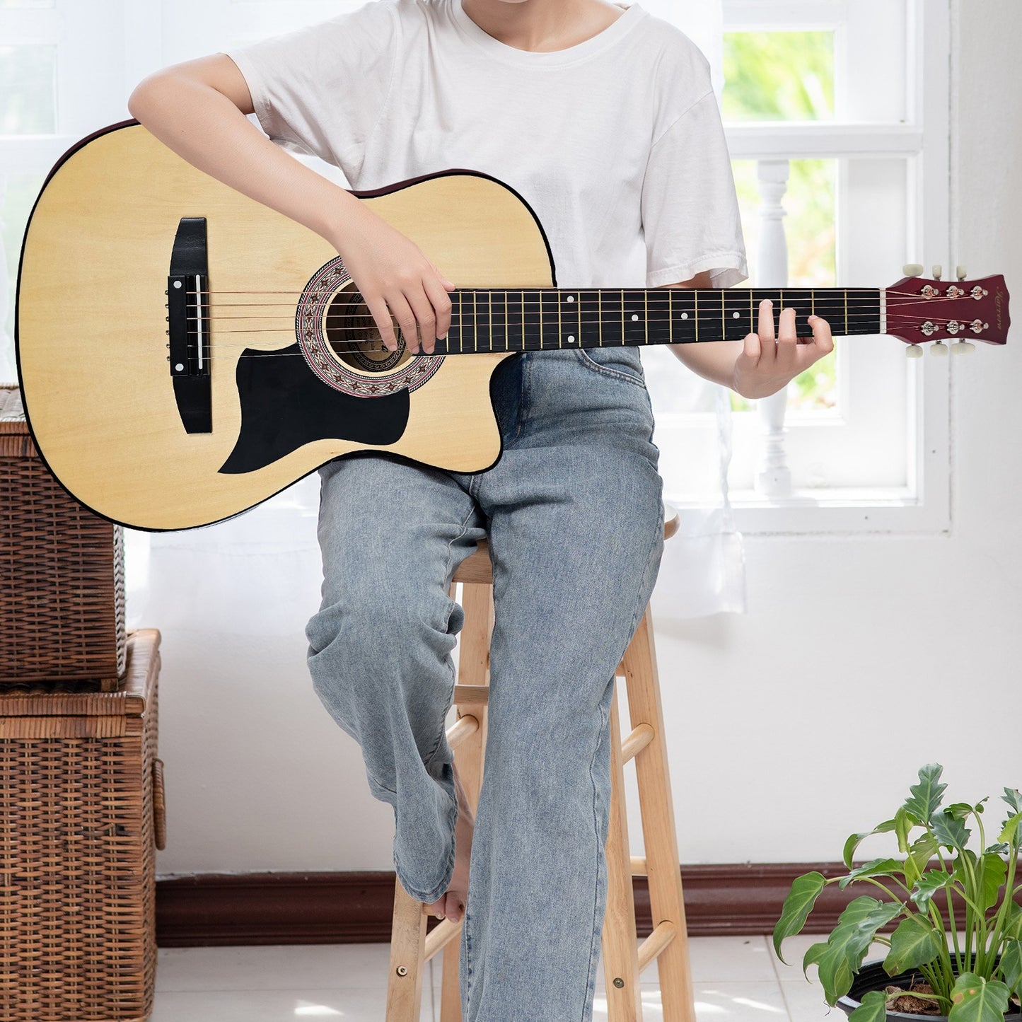 karrera-38in-pro-cutaway-acoustic-guitar-with-guitar-bag-natural at www.mallsonline.com.au